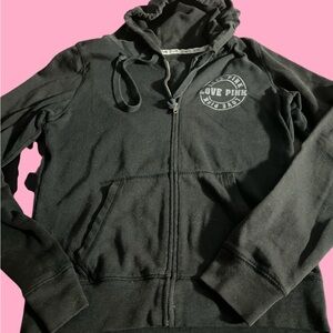 Victoria's Secret Black “Love Pink” Hoodie- Size XL
